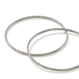 John Hardy Carved Chain Extra Large Hoop Earrings